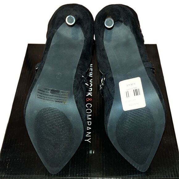 NY&Co Faux-Suede Chain Detailed Stiletto Booties - Picture 8 of 9